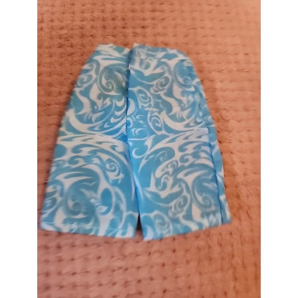 Mattel Barbie‎ Ken Clothes Shorts Blue Swirl Print Board Shorts Doll Clothes